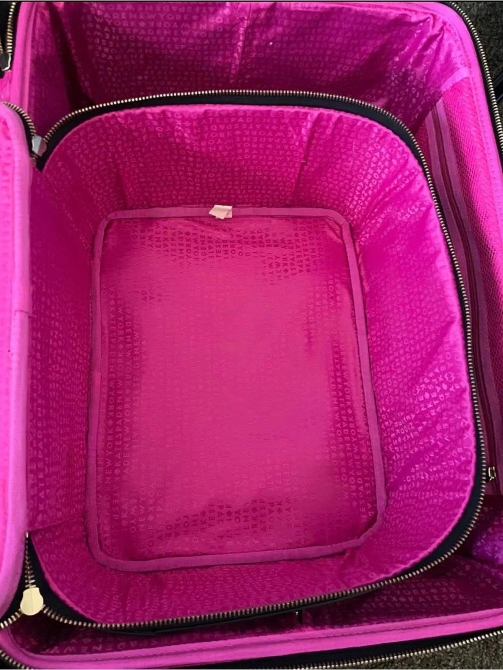 kate spade bon voyage black leather luggage set